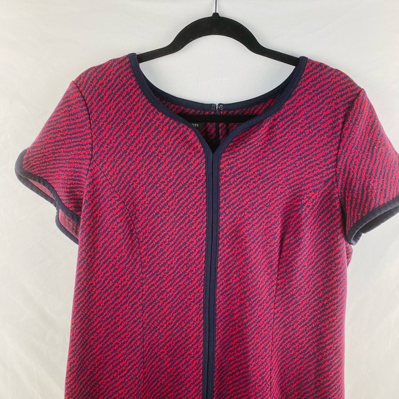 Talbots Red and Blue Striped Short Sleeved Sheath Dress Knee-Length Size 16 - Picture 2 of 10
